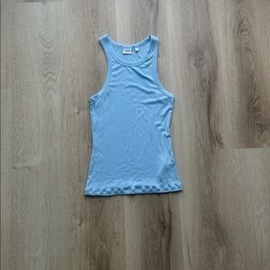 Aritzia Light Blue Ribbed Tank Top